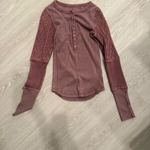We The Free Mauve Long Sleeve Top